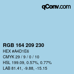 Color code: RGB 164 209 230 | qconv.com