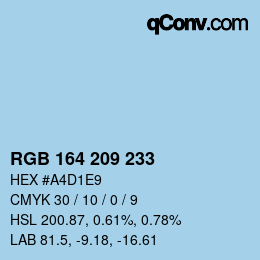 Color code: RGB 164 209 233 | qconv.com