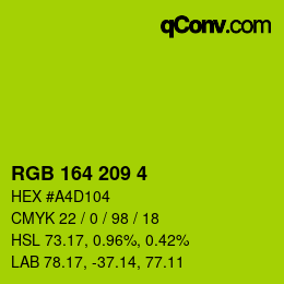 Color code: RGB 164 209 4 | qconv.com