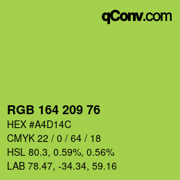 カラーコード: RGB 164 209 76 | qconv.com