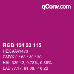 Color code: RGB 164 20 115 | qconv.com
