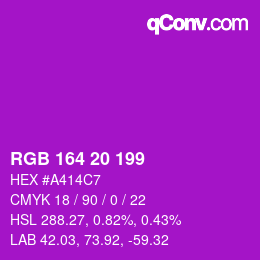 Color code: RGB 164 20 199 | qconv.com