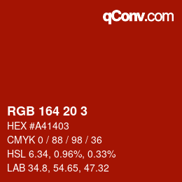 Color code: RGB 164 20 3 | qconv.com