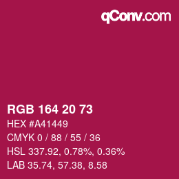 Color code: RGB 164 20 73 | qconv.com