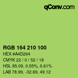 Color code: RGB 164 210 100 | qconv.com