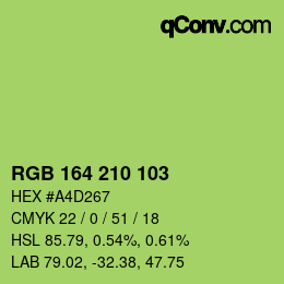 カラーコード: RGB 164 210 103 | qconv.com