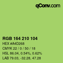 Color code: RGB 164 210 104 | qconv.com