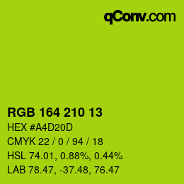 カラーコード: RGB 164 210 13 | qconv.com