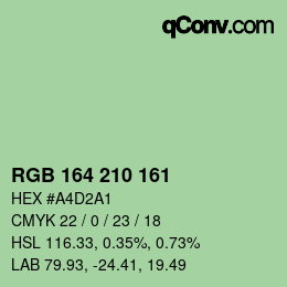 Color code: RGB 164 210 161 | qconv.com