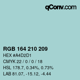 Color code: RGB 164 210 209 | qconv.com