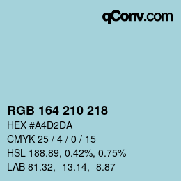 Color code: RGB 164 210 218 | qconv.com