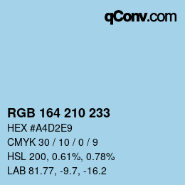 Color code: RGB 164 210 233 | qconv.com