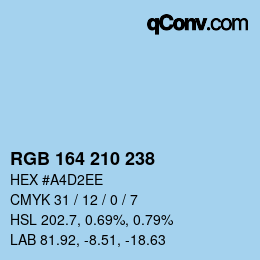 Color code: RGB 164 210 238 | qconv.com