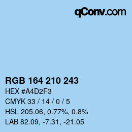 Color code: RGB 164 210 243 | qconv.com