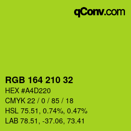 Color code: RGB 164 210 32 | qconv.com