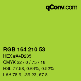 Color code: RGB 164 210 53 | qconv.com