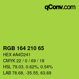 Color code: RGB 164 210 65 | qconv.com