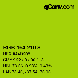 Farbcode: RGB 164 210 8 | qconv.com