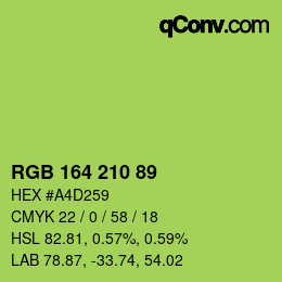 Color code: RGB 164 210 89 | qconv.com
