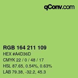 Color code: RGB 164 211 109 | qconv.com