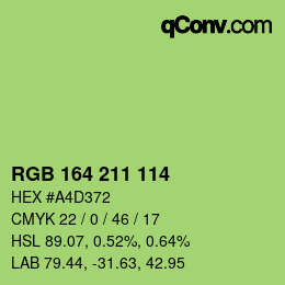 Color code: RGB 164 211 114 | qconv.com
