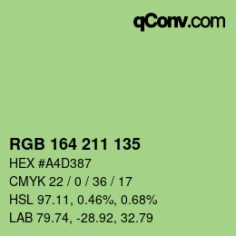 Color code: RGB 164 211 135 | qconv.com