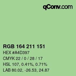 Color code: RGB 164 211 151 | qconv.com
