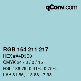 Color code: RGB 164 211 217 | qconv.com