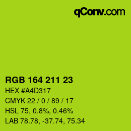 Color code: RGB 164 211 23 | qconv.com