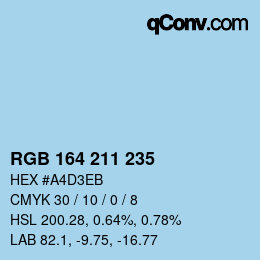Color code: RGB 164 211 235 | qconv.com