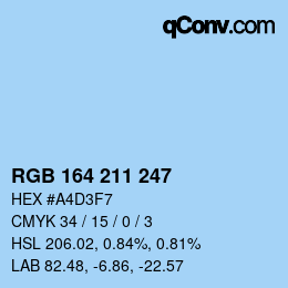 Color code: RGB 164 211 247 | qconv.com
