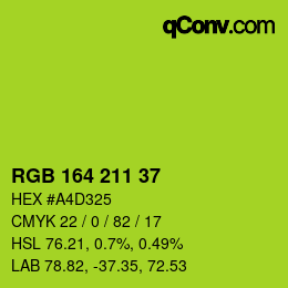 Color code: RGB 164 211 37 | qconv.com