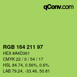 Color code: RGB 164 211 97 | qconv.com
