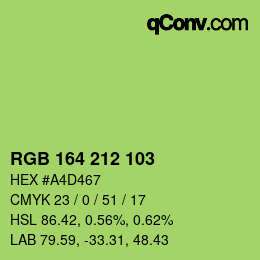 Color code: RGB 164 212 103 | qconv.com