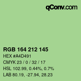 Color code: RGB 164 212 145 | qconv.com