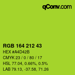 Color code: RGB 164 212 43 | qconv.com