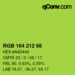 Color code: RGB 164 212 68 | qconv.com