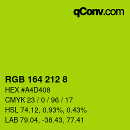 颜色代码: RGB 164 212 8 | qconv.com