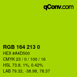 Color code: RGB 164 213 0 | qconv.com