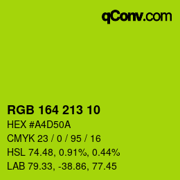 カラーコード: RGB 164 213 10 | qconv.com