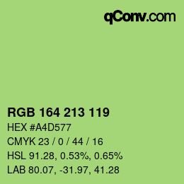 Color code: RGB 164 213 119 | qconv.com