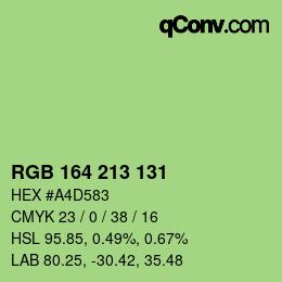 Color code: RGB 164 213 131 | qconv.com