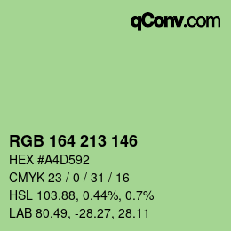 Color code: RGB 164 213 146 | qconv.com