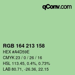 Color code: RGB 164 213 158 | qconv.com