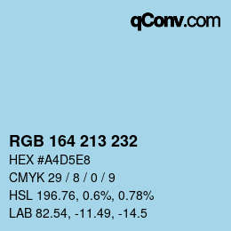 Color code: RGB 164 213 232 | qconv.com