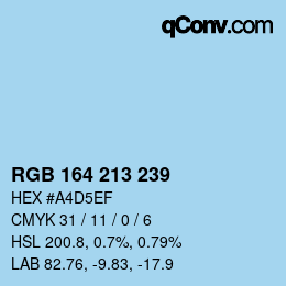 Color code: RGB 164 213 239 | qconv.com
