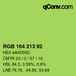 Color code: RGB 164 213 92 | qconv.com