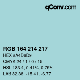 Color code: RGB 164 214 217 | qconv.com