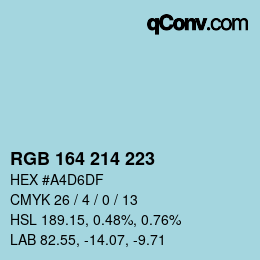 Color code: RGB 164 214 223 | qconv.com