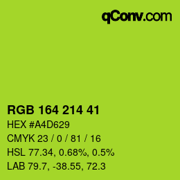 颜色代码: RGB 164 214 41 | qconv.com